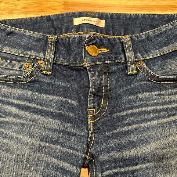 Moussy japanese denim Rebirth stretch skinny jeans in blue size 27 - Picture 8 of 11